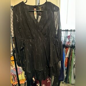 Japna Black Dress with Silver Accents